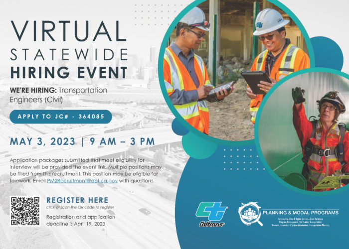 Caltrans Transportation Engineer (Civil) Virtual Hiring Event