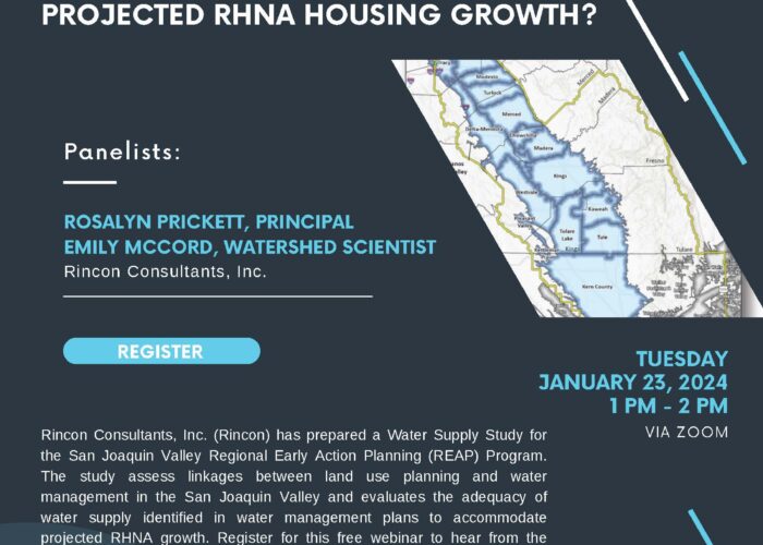 San Joaquin Valley REAP Workshop Series - Water Supply in the San Joaquin Valley and Accommodating RHNA Growth